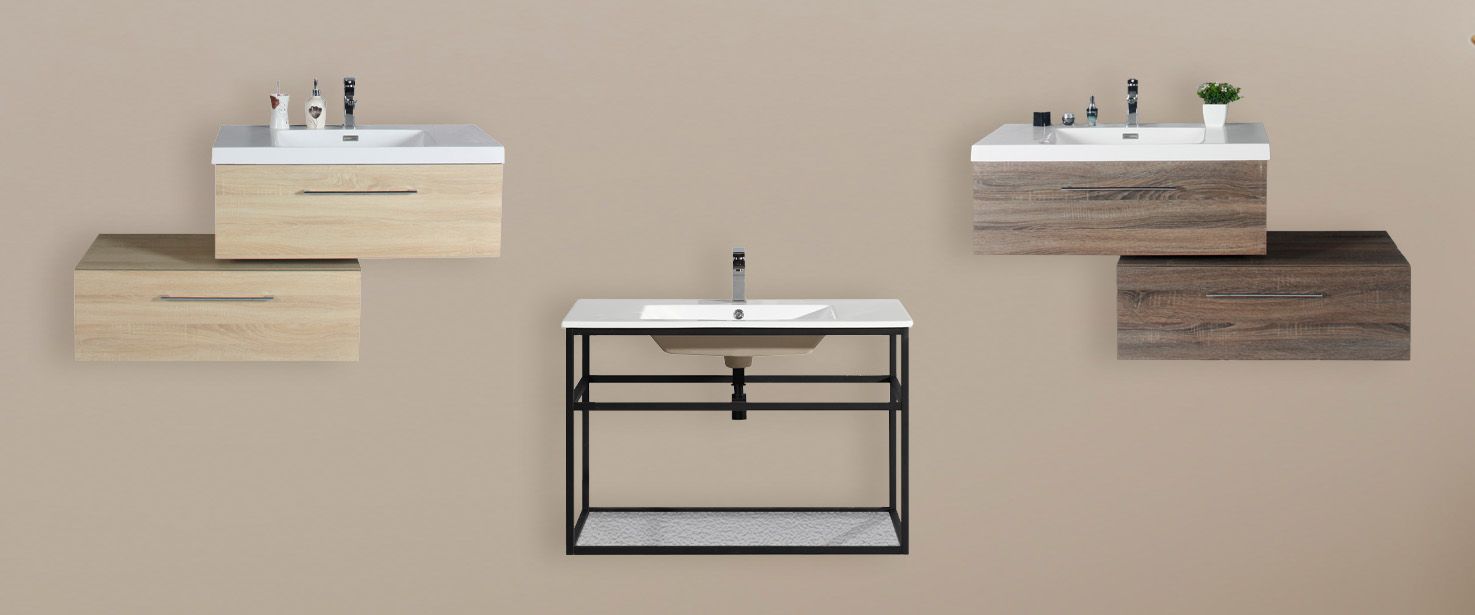 Meuble de salle de bain avec vasque 90 cm